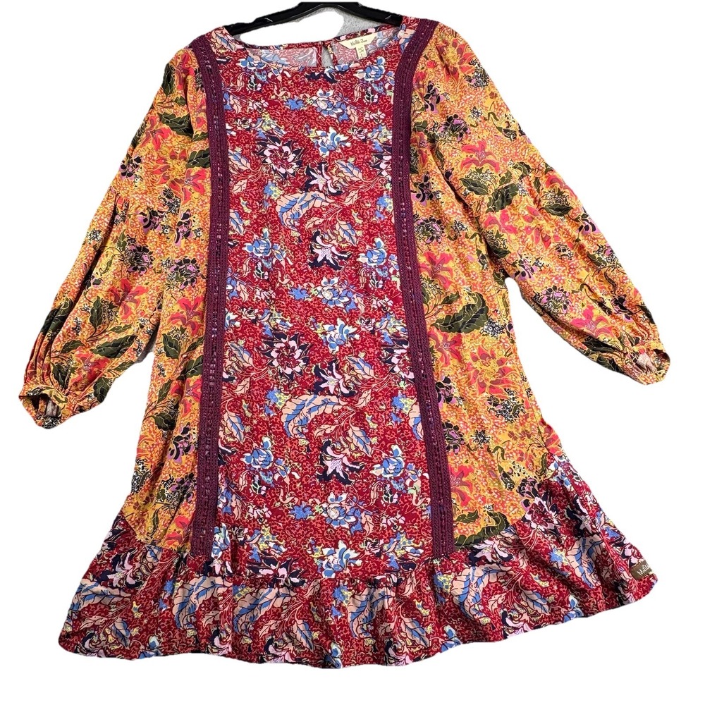Matilda Jane Lovely Menagerie Dress Women's S  Floral Boho Prairie 26622D